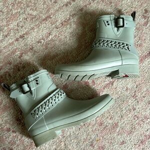 mint green Hunter boots